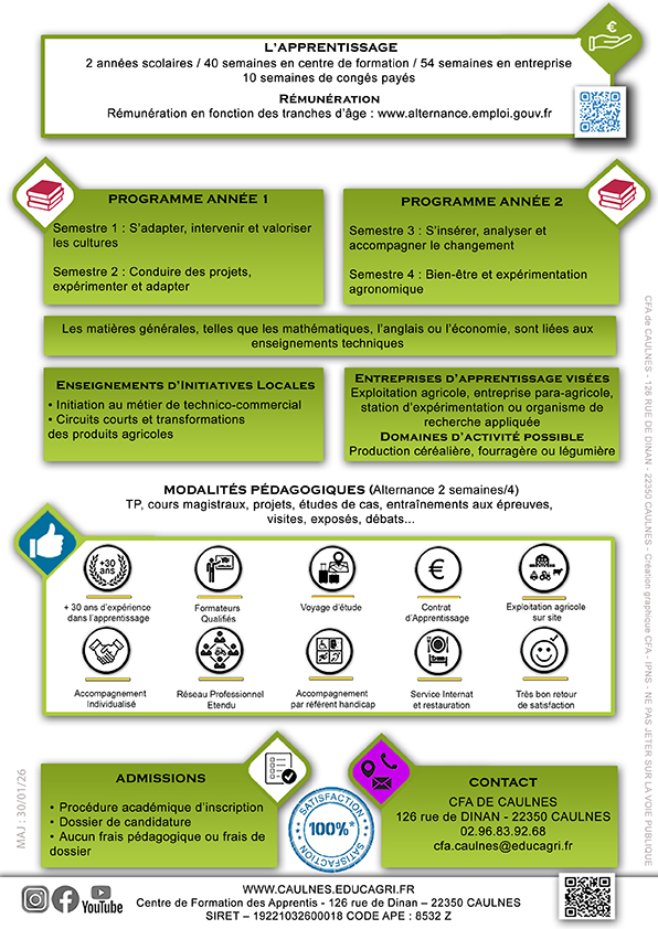 PLAQUETTE BTS ACD CFA CAULNES BRETAGNE