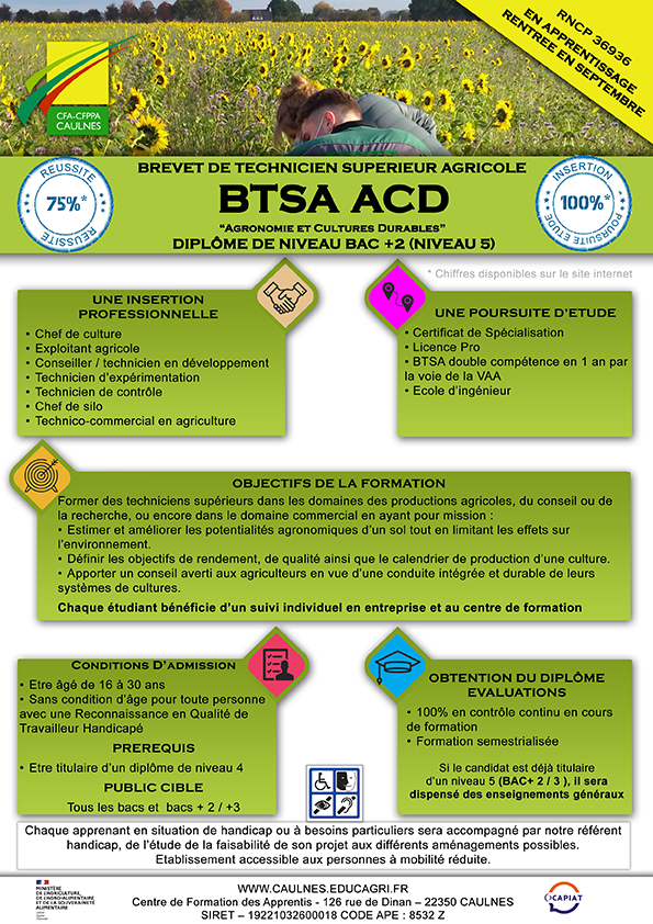 PLAQUETTE BTS ACD CFA CAULNES BRETAGNE